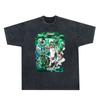Camiseta de manga corta holgada, estilo retro americano, lavada, estilo urbano, para hombre, de Amazon, venta al por mayor transfronteriza.