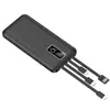 Novo Power Bank 20000mAh com Quatro Cabos Embutidos, Grande Capacidade, Fonte de Alimentação Móvel Portátil de Carregamento Rápido, Personalizável com Impressão de Logo