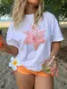 Camisetas Minimalistas Estampadas Personalizadas de Verano para Mujer Estilo Americano, Moda Y2K Retro Casual Streetwear