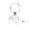Nuevo exclusivo transfronterizo para Amazon grabado en caliente metal colgante de pareja acero inoxidable tarjeta en blanco llavero rompecabezas