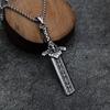 Personalidad Vikinga Odin Colgante de Espada de Moda Doble Cara Acero de Titanio Accesorios para Hombres Venta al por Mayor Decoración de Espada Dios de la Guerra Versátil