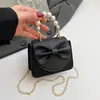 Bolso de Mujer con Lazo y Perlas, Mini Bolso Infantil Lindo y Elegante, Bolso Cruzado Acolchado con Cadena de Princesa para Niñas