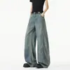 2026 Nova Moda de Rua Casual Fino Seda de Gelo Jeans Cimitarra Calças Largas Soltas para Adolescentes Estilo Coreano