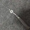 Novo produto de Guanshanyue: pingente de paz de jade branco com borlas, franjas de pérolas, joias de estilo antigo e borlas de seda