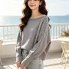 Outono 2026 Novo Casual Moda Design Elegante Temperamento Malha Top Feminino