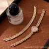 Nuevo Reloj de Moda para Mujer con Incrustaciones de Diamantes en Forma de Corazón para Comercio Exterior Reloj de Pulsera Transfronterizo Reloj de Cuarzo para Mujer Suministro al por Mayor
