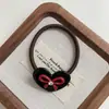 Laço de Strass Etiqueta Dourada Letra Corda de Cabelo Amarrador de Cabelo Corda de Cabeça com Temperamento Elástico Alto Tendão de Borracha Acessórios de Cabelo Novo Estilo