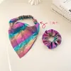 Miaode 2026 Nuevo Pañuelo Triángulo Gradiente Láser Accesorio Elástico para el Cabello Scrunchie Plisado Iridiscente Goma para Cola de Caballo Baja