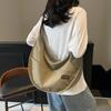Bolsa de Lona de Grande Capacidade Feminina 2025 Nova Bolsa Esportiva Tipo Dumpling Moda Ruiying Combina com Tudo Ombro Transversal
