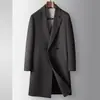 Abrigo de Lana para Hombre 2026 Otoño e Invierno Forro Desmontable de Plumón de Ganso Blanco Juventud Lujo de Gama Alta Negocios Gabardina de Lana Doble Cara