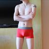 Calça Boxer Novo Estilo Moda Respirável Cintura Baixa Seda Gelada Calça Boxer Masculina Boxer Costura Sem Costura Roupa Íntima Masculina