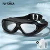 Gafas de Natación de Silicona, Marco Grande Electroplateado de Alta Definición, Antivaho, Impermeables, con Tapones para los Oídos Integrados, Gafas de Natación Unisex
