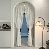Novas Cortinas de Gaze Rendada Estilo Princesa Franzidas Estilo Francês Creme Estilo Retrô Fluídas Produto Acabado Transparente Transmissão de Luz Transfronteiriça