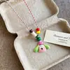 Collar Colgante de Cachorro Colorido de Dibujos Animados Lindo para Mujer Cadena Larga para Suéter de Verano Dopamina Lindo Nicho Accesorios