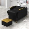 Cama de Lavado de Cabello Estilo Sillón Semi-Reclinable, Cama de Enjuague para Salón de Belleza, Suministro Directo del Fabricante, Lavabo de Cerámica, Cama de Lavado de Cabello Sencilla