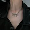 Collar con forma de corazón que se puede abrir, de aleación de metal, estilo japonés y coreano, cadena de clavícula con temperamento femenino de moda, accesorios de cadena de cuello de amor