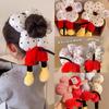 Goma para el pelo de lunares con flor de trasero de Mickey, Linda flor de peluche de princesa, Accesorio para el pelo lindo desgastado