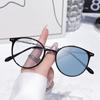 Nuevos lentes planos anti luz azul ultraligeros color marrón frío puro, artefacto para sin maquillaje, estilo ins, lentes planos literarios