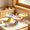 Cuenco Cerámico para Mascotas con Forma de Concha de Macarrón, Cuenco para Gatos para Prevenir Acné Felino, Protección del Cuello, Cuenco Inclinado para Comida, Cuenco para Agua, Cuenco para Perros de Alta Estética