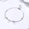 Pulseira de Prata Esterlina 925 com Pingente Redondo de Camada Dupla Joias de Luxo Leve de Nicho para Mulheres Sensação de Alto Padrão Joia para Mãos Design de Vendedor de Sucesso Transfronteiriça Pulseira