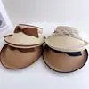 Chapéu Viseira com Laço em Cor Contrastante para Mulheres, Chapéu de Sol com Proteção UV para Deslocamento de Verão e Ciclismo, Chapéu de Sol para Exterior