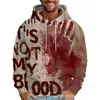 Esta No Es Mi Sangre Gráfico de Halloween Sudadera con Capucha para Hombre Impresa en 3D Sudaderas Populares de Hip Hop para Halloween de Manga Larga