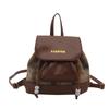 Mochila de Gran Capacidad de Moda Estilo Nuevo 2024 Combinable con Todo Estilo Coreano a Cuadros Costuras en Contraste de Color Simple Casual Ins Bolso Bandolera