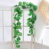 Rattan Sintético Planta Trepadeira Tigre Folha de Uva Folhas Verdes Plástico Flor Artificial Vinha Enrolada Tubo de Água Decoração de Teto