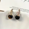 Brincos Pendentes em Formato de Gota com Zircônia e Pedra Olho de Tigre Estilo Levemente Luxuoso para Mulheres, Brincos Elegantes de Nicho de Alta Qualidade Estilo Retro Maillard
