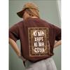 Estilo europeo y americano personalidad nicho retro ins 100% algodón manga corta moda nacional estilo americano estampado holgado estilo perezoso camiseta para mujer