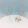 Decoração de bolo plug-in oco para bolo cartão de inserção estrela cartão de inserção para decoração de bolo acessórios de fantasia para assar 5 peças