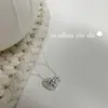 Collar Colgante Corazón de Rejilla S925 Plata de Ley Ouni Han para Mujer Estilo Coreano Ins Personalidad Cadena de Clavícula Corazón Dulce