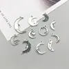 1 nuevo colgante de luna hueca simulada serie luna aleación de plata antigua accesorios para manualidades