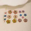Soportes para cuentas con forma de flor para goteo de aceite de acero inoxidable, accesorios de joyería pintados, soportes para cuentas con forma de flor, cuentas espaciadoras, materiales para abalorios hechos a mano DIY