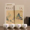 Xícara de chá de cerâmica estilo chinês para sala de estar, xícara para convidados, xícara para degustação de chá, adequada para reuniões anuais, negócios, hotéis, bancos e como presente para estrangeiros