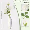 Flor Artificial Rosa Vintage com Borda Desgastada, 3 Cabeças, Flor Falsa para Decoração de Casa e Casamento, Arranjo Floral