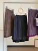 Falda Midi de Encaje Patchwork de Terciopelo Estilo Coreano Retro para Mujer Otoño Nueva Llegada Adelgazante Versátil Recta de Cintura Alta que se Ajusta a la Cadera
