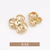 Botões de Casaco Vazados em Forma de Flor, Costurados à Mão, Estilo Chanel, Botões de Metal para Roupas, Casaco Trench, Suéter, Tricô