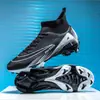 Zapatos de fútbol de caña alta transfronterizos para niños y niñas, tacos TF para adultos, zapatos deportivos profesionales transpirables antideslizantes con tacos largos