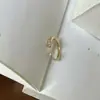 Anillo Exquisito de Mariposa de Zircón Polvo de Bambú Diamante Perla Femenino Lujo Ligero Nicho Joyería de Apertura para Dedo de la Cola de Gama Alta