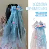 Velo para Niños, Cola de Sirena Colorida de Princesa, Tocado Súper Hada Dulce, Regalo de Cumpleaños, Cinta, Accesorio de Cabello Degradado para Bebé