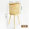 Decoración de Soporte de Flores Tejido Estilo Nórdico, Maceta Grande para Plantas Verdes para Balcón y Sala de Estar, Cesta de Flores Tejida de Bambú, Planta Monstera, Tejido de Ratán