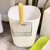 Pala para arena de gato 2 en 1, hecha de metal y acero inoxidable con malla fina, adecuada tanto para arenas minerales como a base de tofu, tamaño grande, una gran herramienta para recoger los desechos de gato
