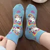 Novidades Primavera e Verão Meias de Gatinho de Cano Médio para Mulheres Versáteis Estilo Cartoon Fofo Gatinho Fofo Absorventes de Suor Resistentes a Odores Meias Sem Costura para Mulheres