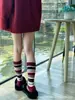 Nuevo estilo coreano color de contraste Rayas rojas grises y azules Ancora
