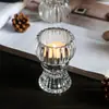 Portavelas de Cristal Creativo de Lujo Ligero, Decoración Retro Europea, Decoración Romántica para Bar, Copa para Velas de Doble Uso, Decoración del Hogar