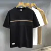Camiseta Masculina de Manga Curta Versátil Estilo Americano Peso Pesado Gola Redonda Patchwork Verão 2026, Tendência Loose Fit Tamanho Plus
