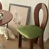 Cadeira de Jantar Vintage em Madeira Maciça Estilo Francês, Cadeira para Uso Doméstico com Encosto, Cadeira Estilo Mid-Century Wabi-Sabi, Mesa e Cadeira Simples e Luxuosas para Restaurante de Hotel