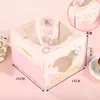 Caja para hornear caja pequeña de 4 pulgadas caja de mousse caja de pastel portátil caja de pastel de queso de cuatro pulgadas con fondo