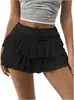 Nueva minifalda de capas europea y americana transfronteriza, minifalda sexy y a la moda con ribete de encaje